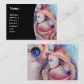 Carte De Visite AVALON Magie et Mystère gemme monogramme noir bleu (Devant / Derrière)