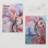 Carte De Visite AVALON / Magie et mystère Imaginaire bleu rose (Devant / Derrière)
