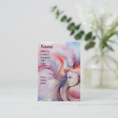 Carte De Visite AVALON / Magie et mystère Imaginaire bleu rose (Debout devant)