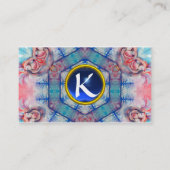Carte De Visite AVALON PSYCHEDELIC monogramme, rose violet bleu (Dos)