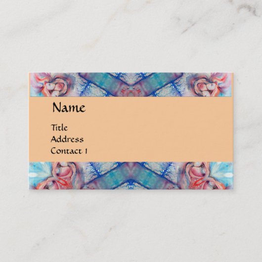 Carte De Visite AVALON PSYCHEDELIC monogramme, rose violet bleu (Devant)