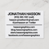 Carte De Visite avant (Dos)