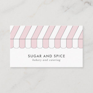 Carte de visite avant de magasin en bandes roses