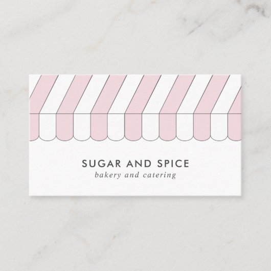 Carte de visite avant de magasin en bandes roses (Devant)