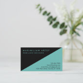 Carte De Visite Avant-garde noire et faite sur commande de couleur (Debout devant)