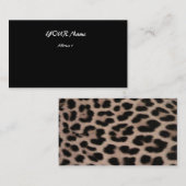 Carte de visite avant noir et Empreinte de léopard (Devant / Derrière)