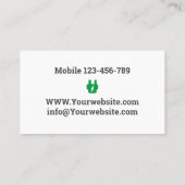 Carte de visite Avatar d'électricien personnalisé (Dos)