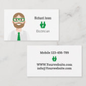 Carte de visite Avatar d'électricien personnalisé (Devant / Derrière)