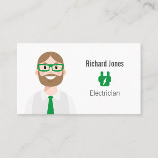 Carte de visite Avatar d'électricien personnalisé