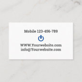 Carte de visite avatar informatique personnalisé (Dos)