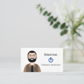 Carte de visite avatar informatique personnalisé (Debout devant)