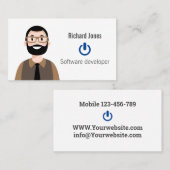 Carte de visite avatar informatique personnalisé (Devant / Derrière)