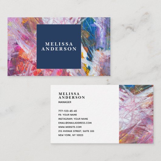 Carte de visite avec arrière - plan. (Devant / Derrière)