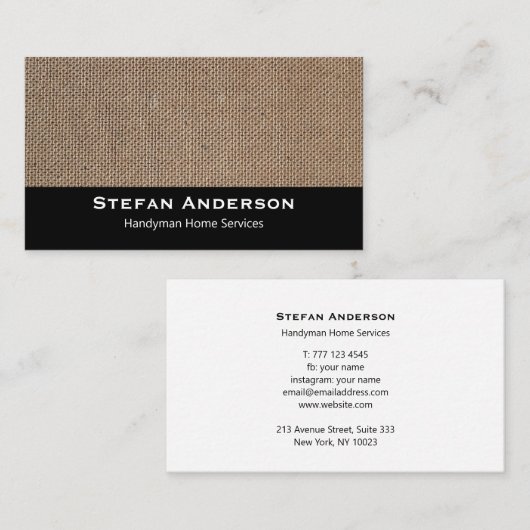 Carte de visite avec arrière - plan (Devant / Derrière)