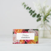 Carte de visite avec arrière - plan à fleurs. (Debout devant)