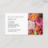 Carte de visite avec arrière - plan à fleurs. (Dos)