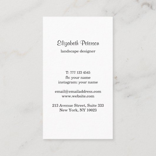 Carte de visite avec arrière - plan de fleurs (Dos)