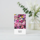 Carte de visite avec arrière - plan de fleurs (Debout devant)