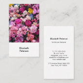 Carte de visite avec arrière - plan de fleurs (Devant / Derrière)