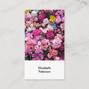 Carte de visite avec arrière - plan de fleurs