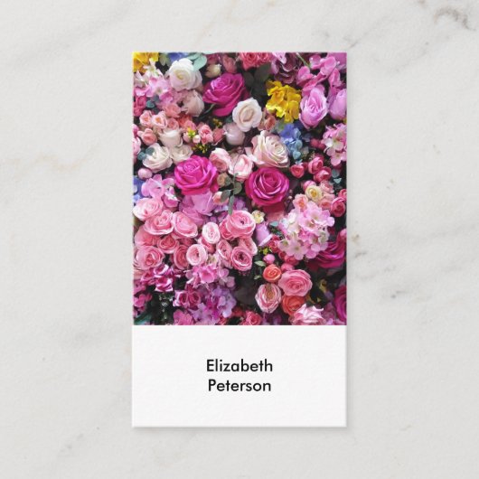 Carte de visite avec arrière - plan de fleurs (Devant)