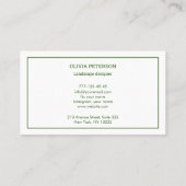 Carte de visite avec arrière - plan de fleurs. (Dos)