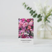 Carte de visite avec arrière - plan de fleurs (Debout devant)
