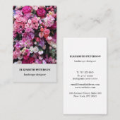 Carte de visite avec arrière - plan de fleurs (Devant / Derrière)