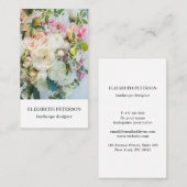 Carte de visite avec arrière - plan de fleurs (Devant / Derrière)