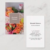Carte de visite avec arrière - plan de fleurs (Devant / Derrière)