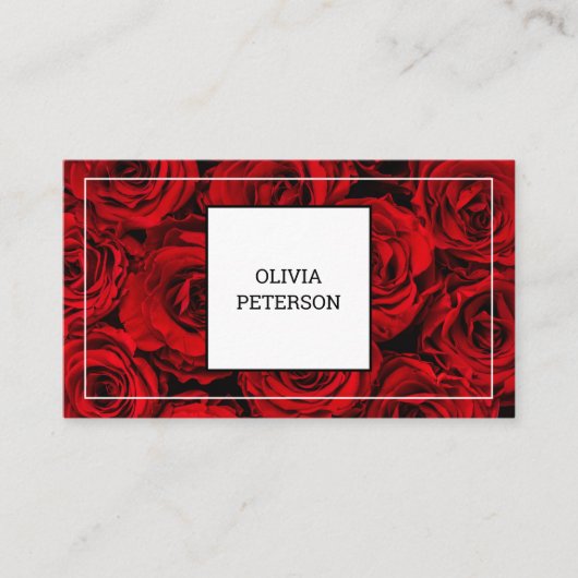 Carte de visite avec arrière - plan de fleurs. (Devant)