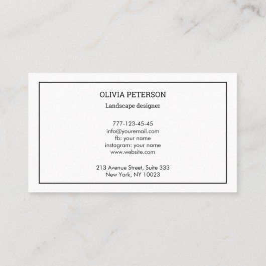 Carte de visite avec arrière - plan de fleurs. (Dos)