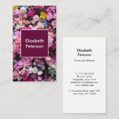 Carte de visite avec arrière - plan de fleurs (Devant / Derrière)