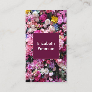 Carte de visite avec arrière - plan de fleurs