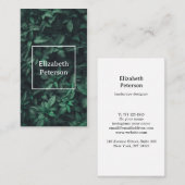 Carte de visite avec arrière - plan de fleurs (Devant / Derrière)