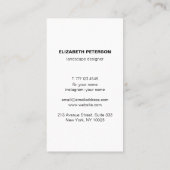 Carte de visite avec arrière - plan naturel (Dos)