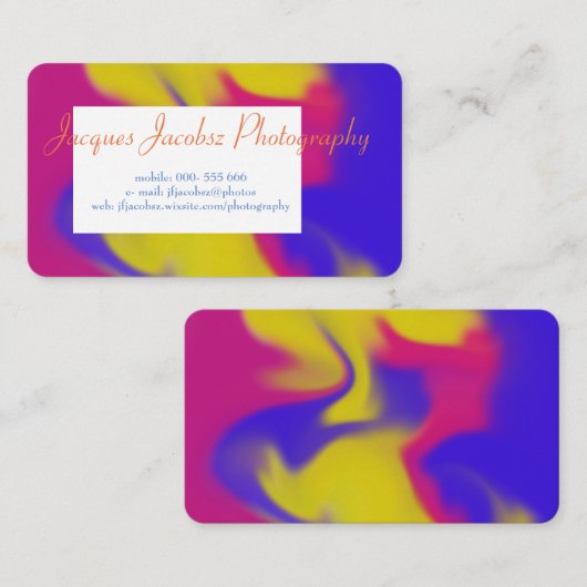 Carte de visite avec Arrière - plan Retro Tie Dye (Devant / Derrière)