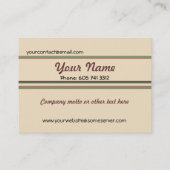 Carte de visite avec avion Vintage (Dos)