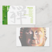 Carte de visite avec bambou et kanji zen (Devant / Derrière)