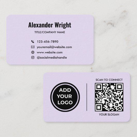 Carte de visite avec code de numérisation Logo Lav (Devant / Derrière)