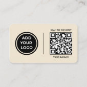 Carte de visite avec code de scan et logo beige ch (Dos)