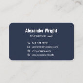 Carte de visite avec code de scan et logo bleu mar (Devant)