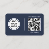 Carte de visite avec code de scan et logo bleu mar (Dos)