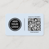 Carte de visite avec code de scan et logo bleu pou (Dos)