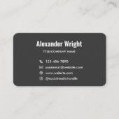 Carte de visite avec code de scan et logo gris (Devant)