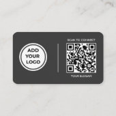Carte de visite avec code de scan et logo gris (Dos)