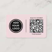 Carte de visite avec code de scan et logo rose blu (Dos)