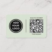 Carte de visite avec code de scan et logo vert sau (Dos)