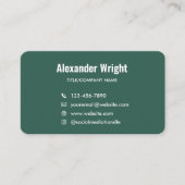 Carte de visite avec code de scan vert forêt (Devant)