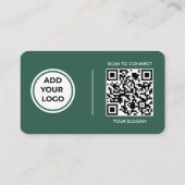 Carte de visite avec code de scan vert forêt (Dos)